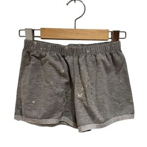 PINC PREMIUM grey sweat-shorts with silver foil stars detail - size M (approx 8)